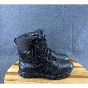 Reebok Tactical Boot Mens 9W Wide Combat Leather Water Proof RB8806 Side Zip